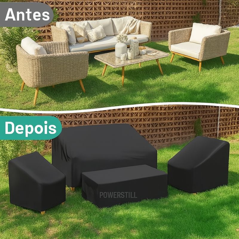 Capa Impermeável para Móveis de Jardim Kit 4 Peças